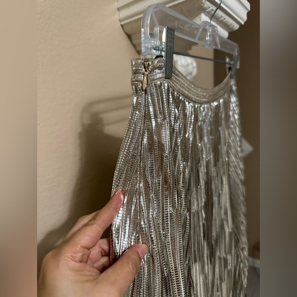 Maeve Gold Sequin A-line Midi Skirt for Work - Picture 5 of 14